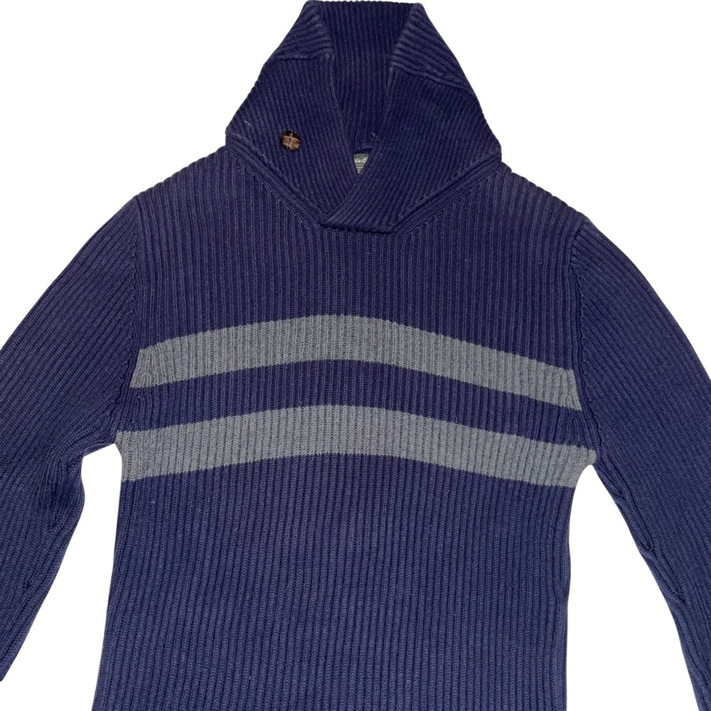 Eddie Bauer Blue and Gray Turtleneck Sweater Size S 100% Cotton